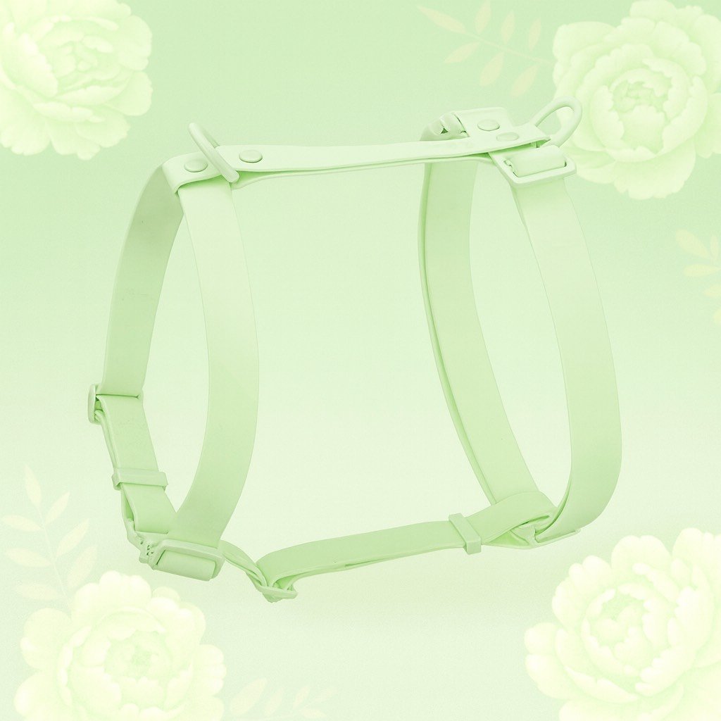 harnais pour chien en biothane pastel vert waterproof