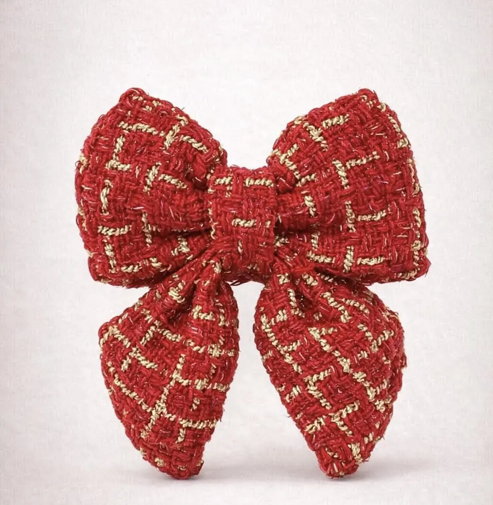 sacoche tweed rouge&doré – poopbag intégré + mini pochette friandises (copie)