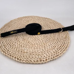 laisse noire subtilement doré