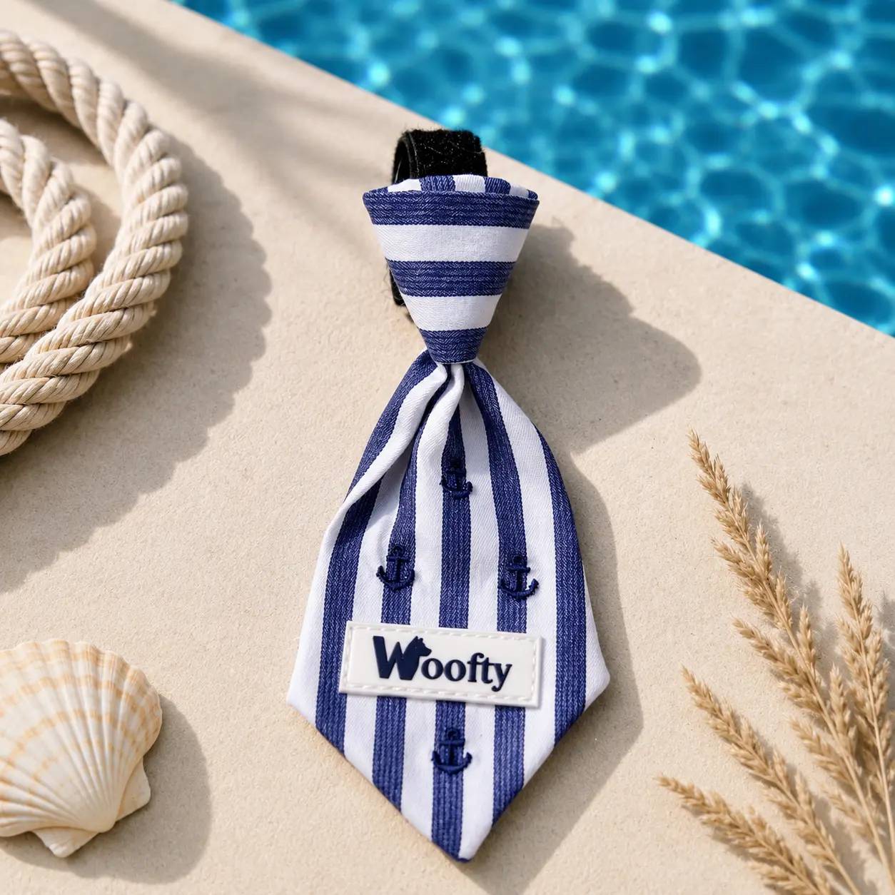 cravatte chien pack laisse collier marin mariniere bleu blanc chic tendance style woofty